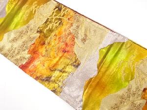 アンティーク　遠山に樹木模様織り出し袋帯（着用可）